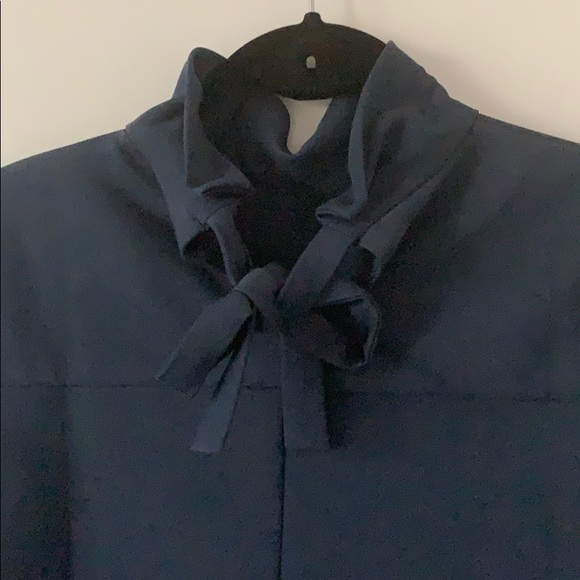 VILA High Neck Clean Blouse Navy Size Small - Picture 5 of 10